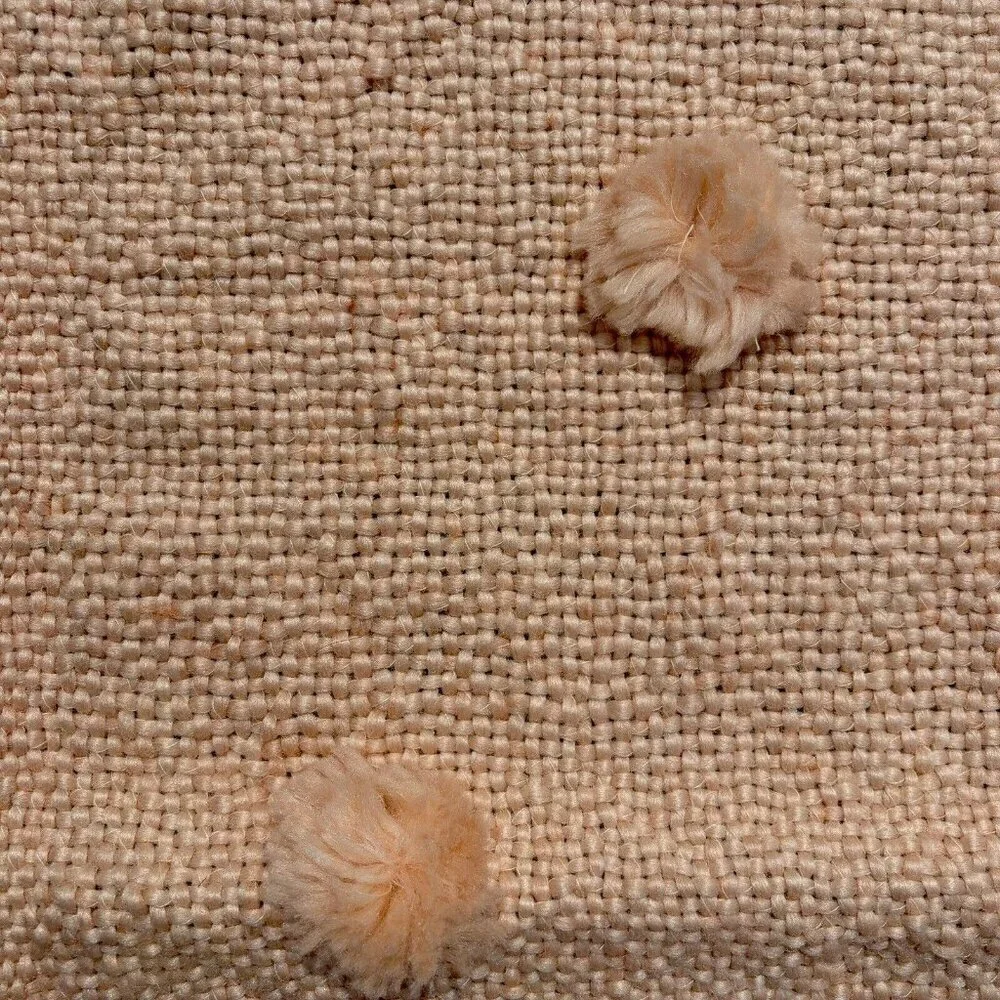 Pier 1 Imports Throw Blanket Dusty Rose Pink Pom‎ Pom Fringe